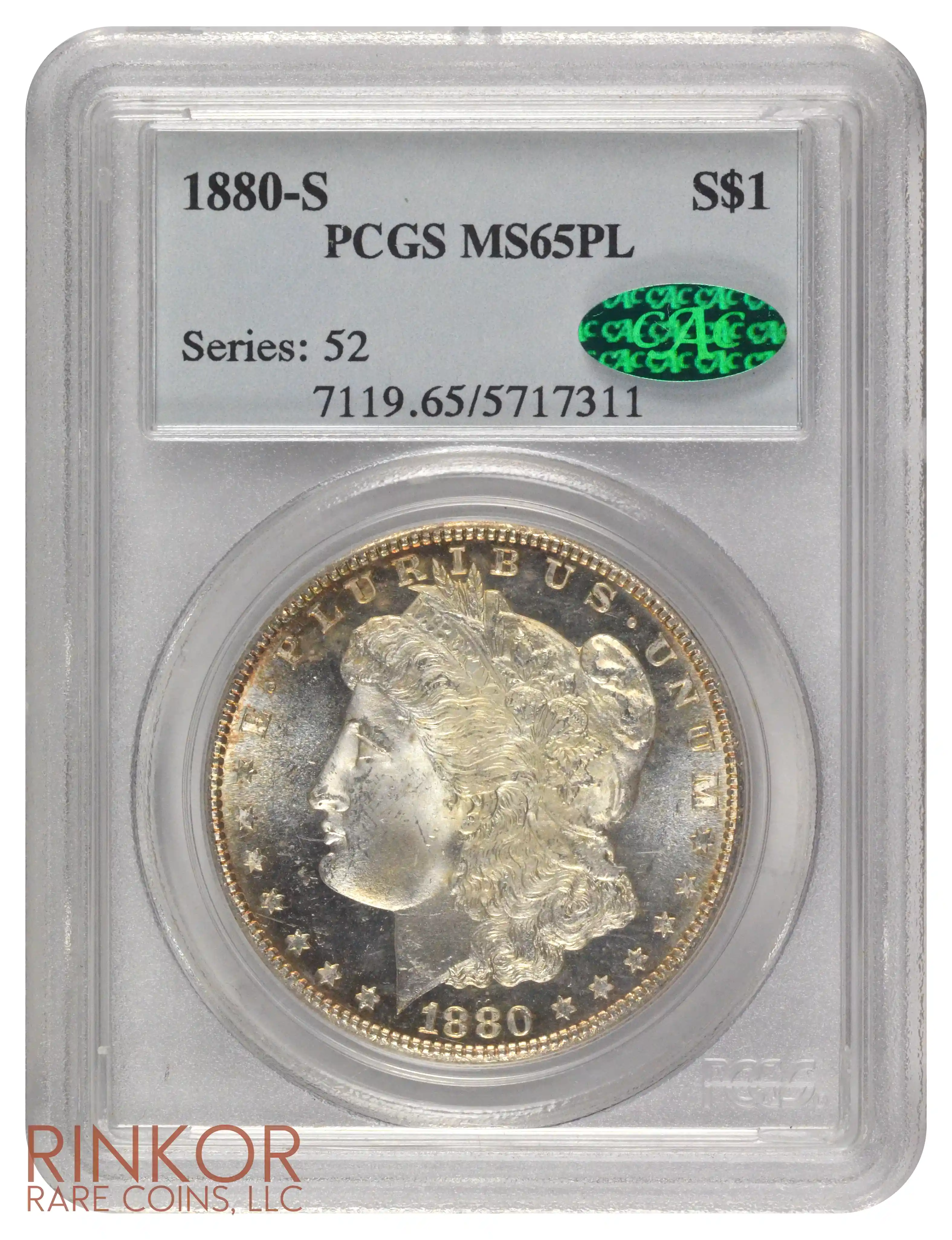 1880-S $1 PCGS MS 65 PL CAC