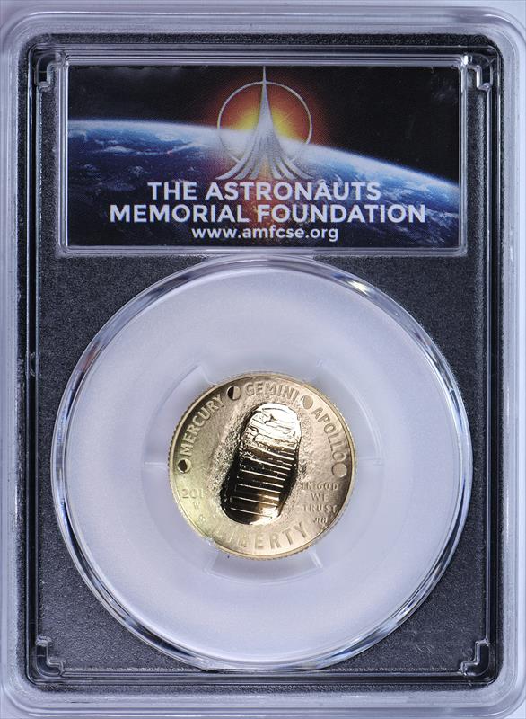 2019-W $5 Proof Gold Apollo 11 First Day Astronauts Memorial Foundation PCGS PR70DCAM