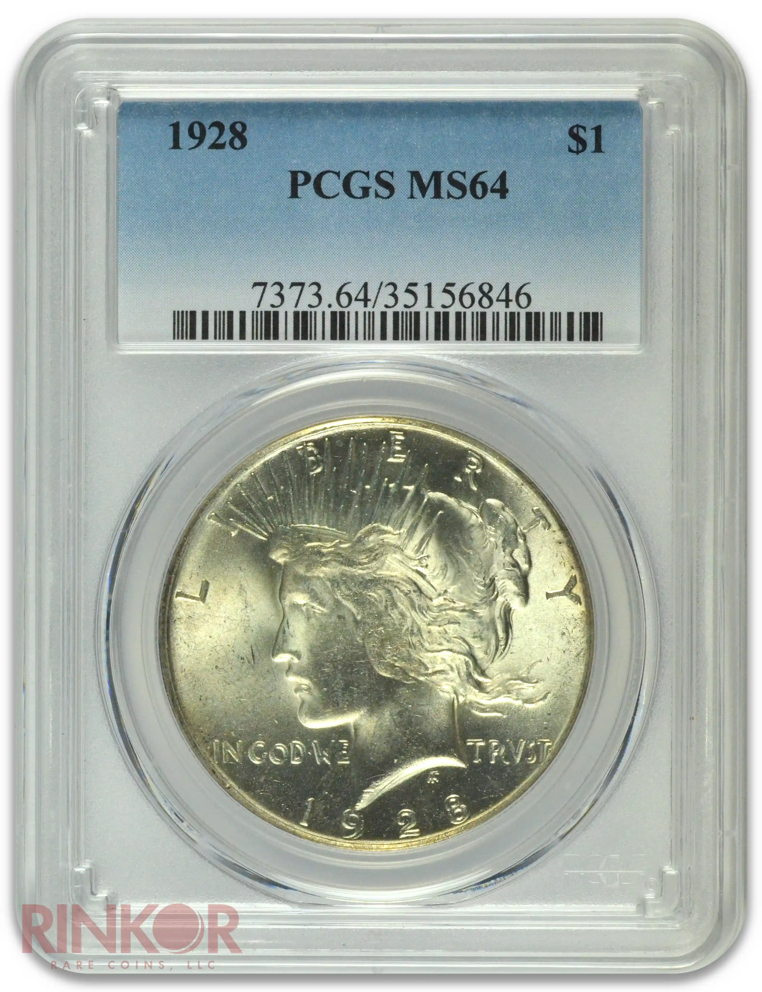 1928 $1 PCGS MS 64