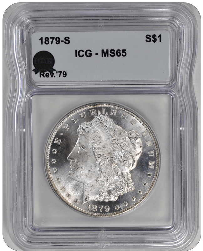 1879-S Morgan ICG  MS 65