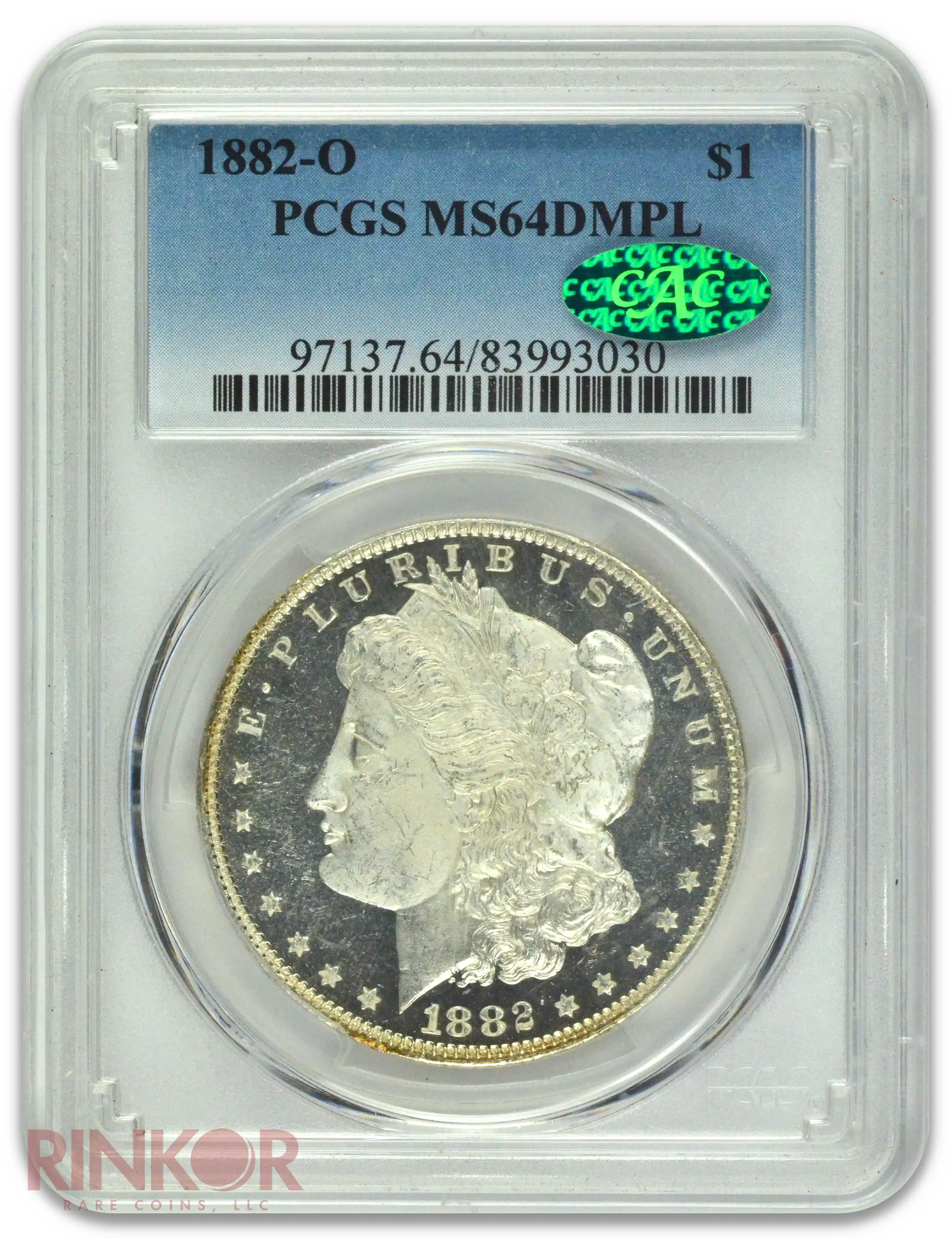 1882-O $1 Morgan Dollar PCGS MS 64 DMPL CAC