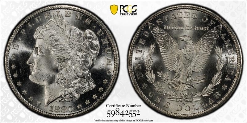 1880-S $1 PCGS MS 67 CAC