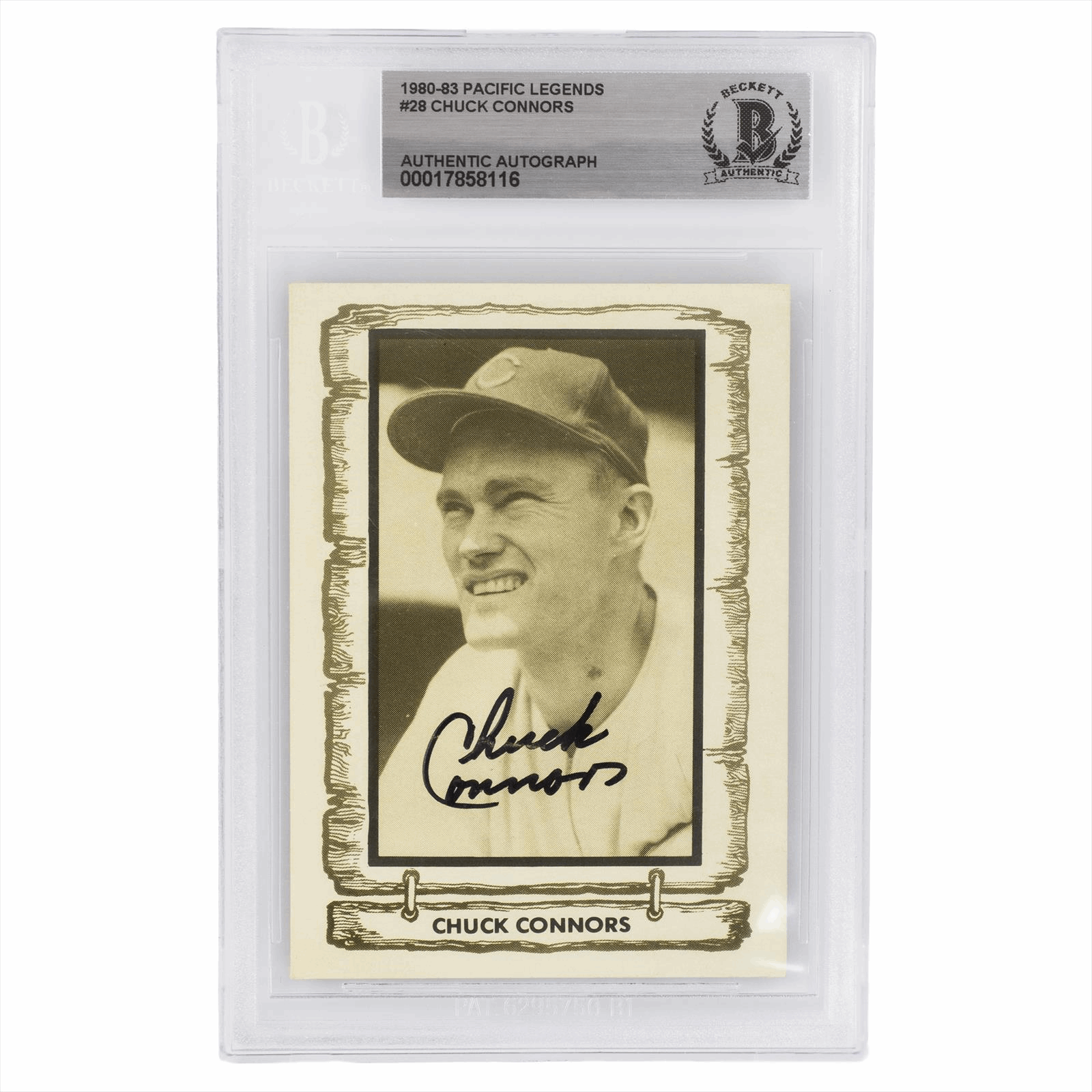 1980-83 Pacific Legends Chuck Connors Authentic Auto Beckett Certified 