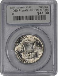 1960 Franklin PCGS MS 64