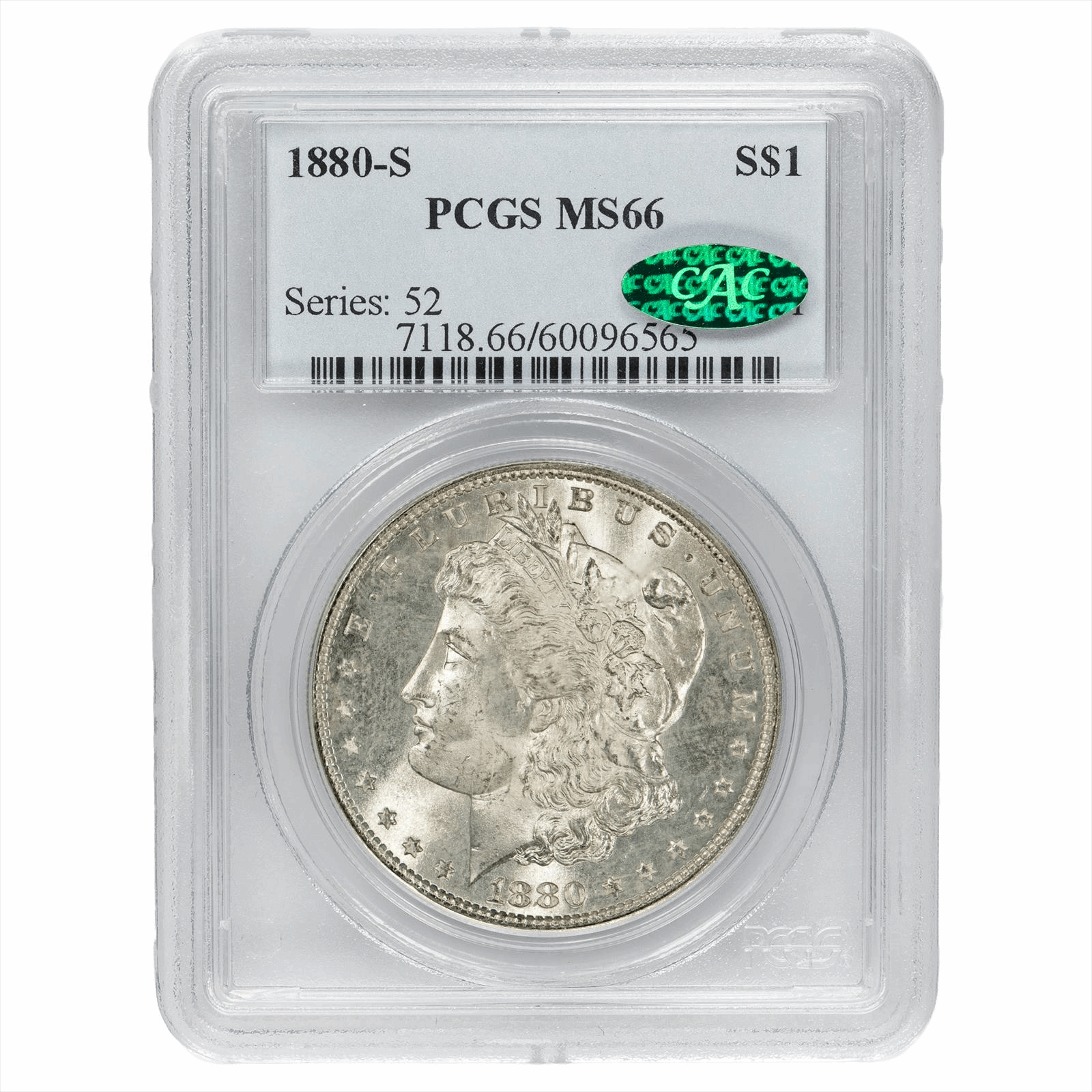 1880-S Morgan Silver Dollar $1 PCGS MS 66 CAC