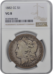 1882 Cc  Morgan Dollar NGC VG-8