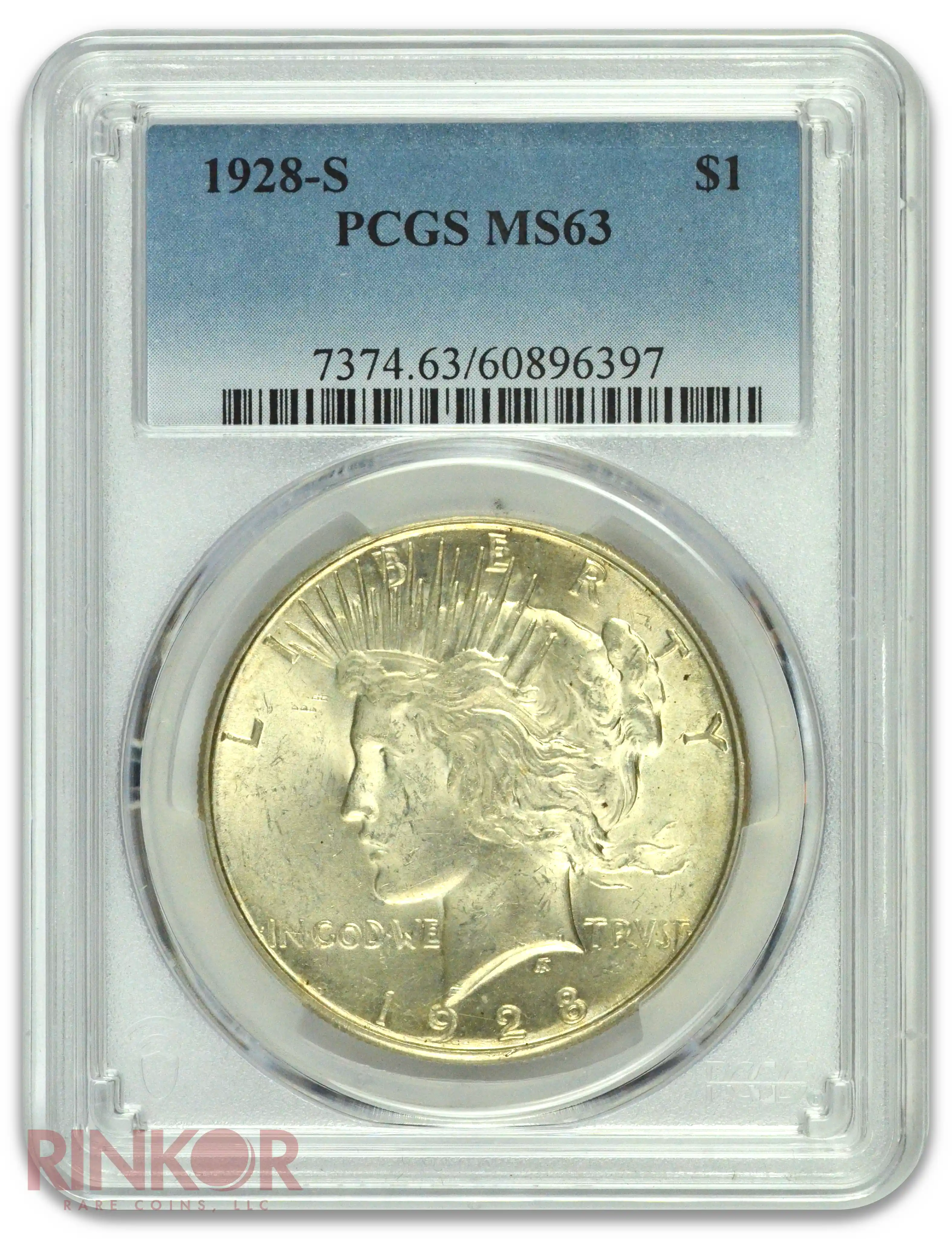 1928-S $1 Peace Dollar PCGS MS 63