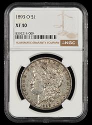 1893 O $1 NGC XF 40