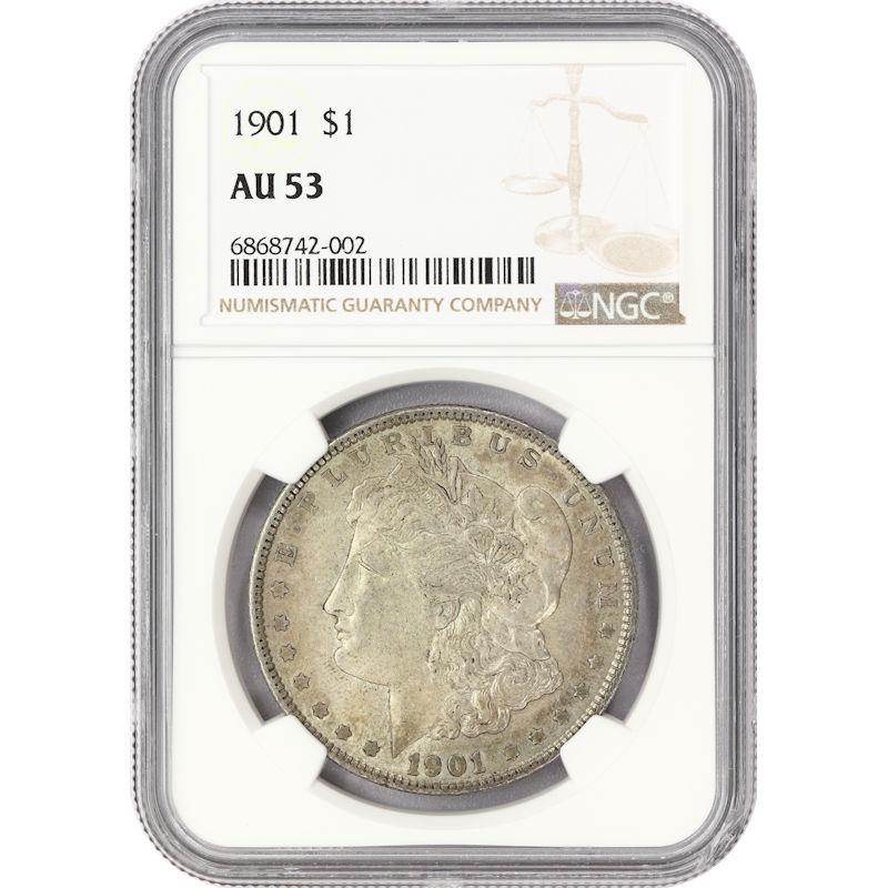 1901 $1 Morgan Silver Dollar - NGC AU53 - Nice Original Coin!