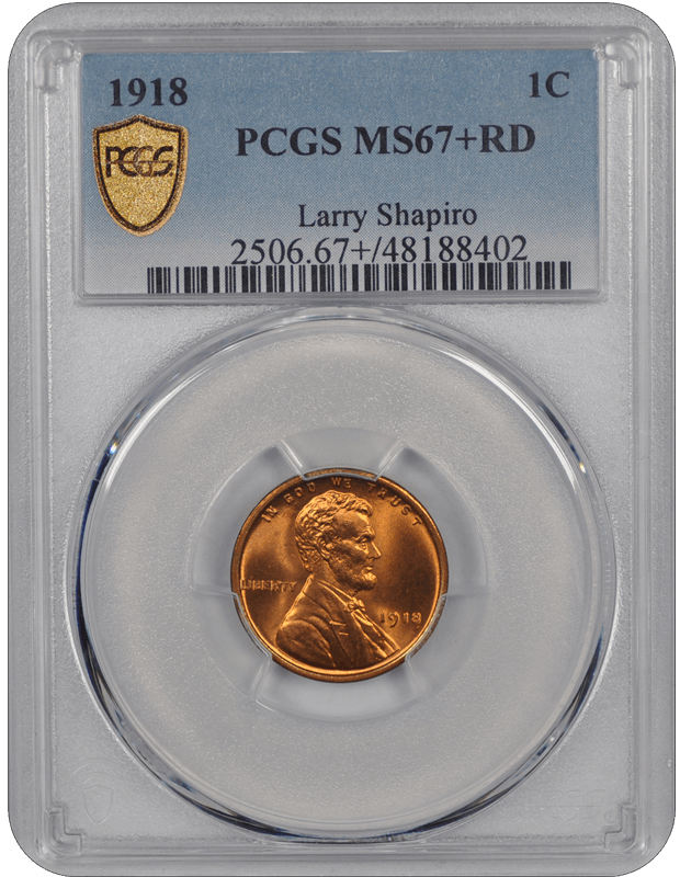 1918 Lincoln PCGS RD 67+