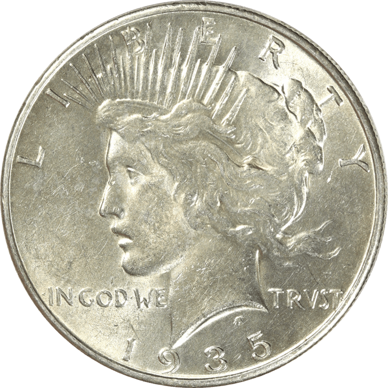 1935 Peace Silver Dollar $1, Uncirculated