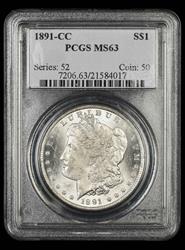1891 CC $1 PCGS  MS63