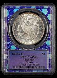 1890-CC $1 Tailbar PCGS MS 64