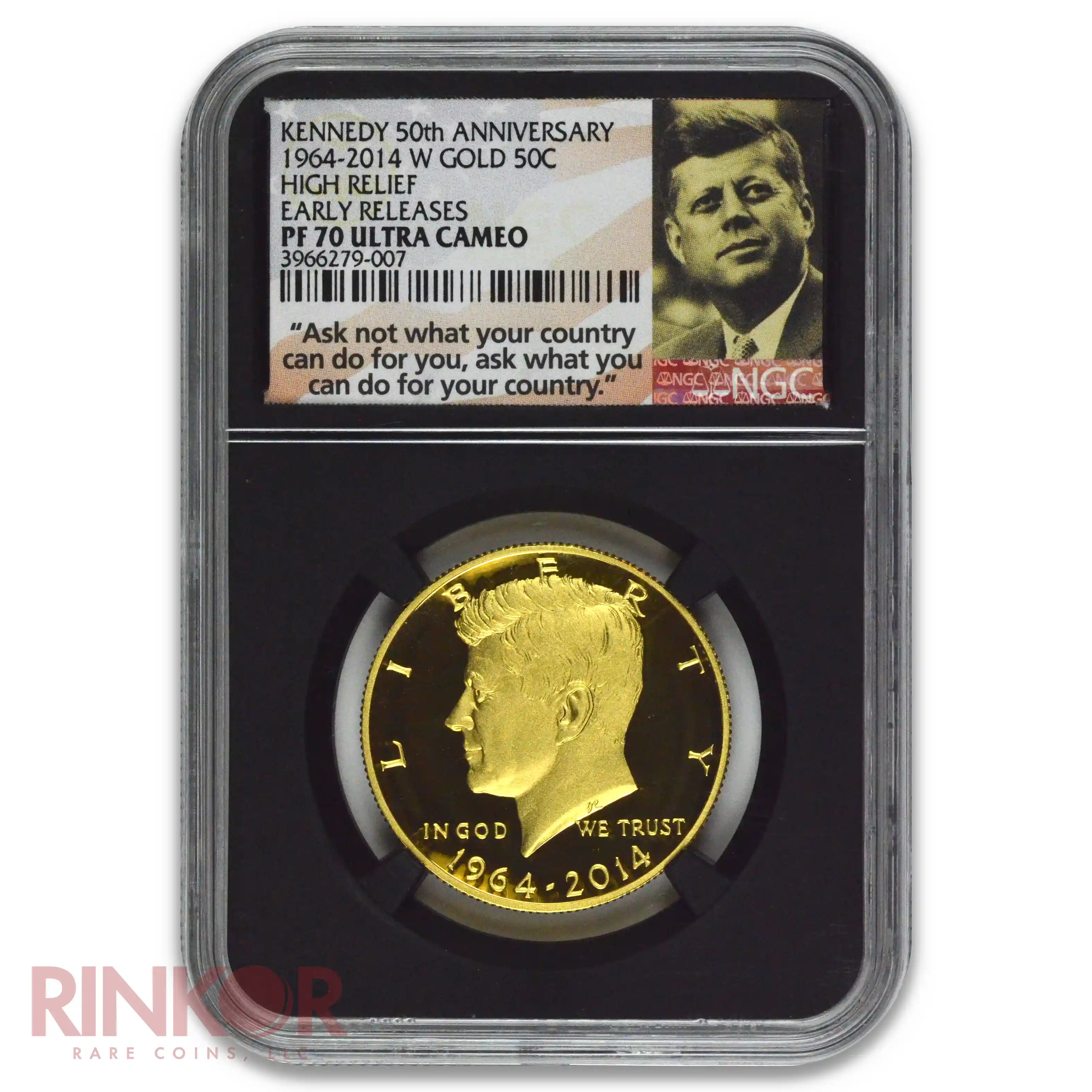 2014-W Gold Kennedy 50th Anniversary High Relief Early Releases NGC PF 70