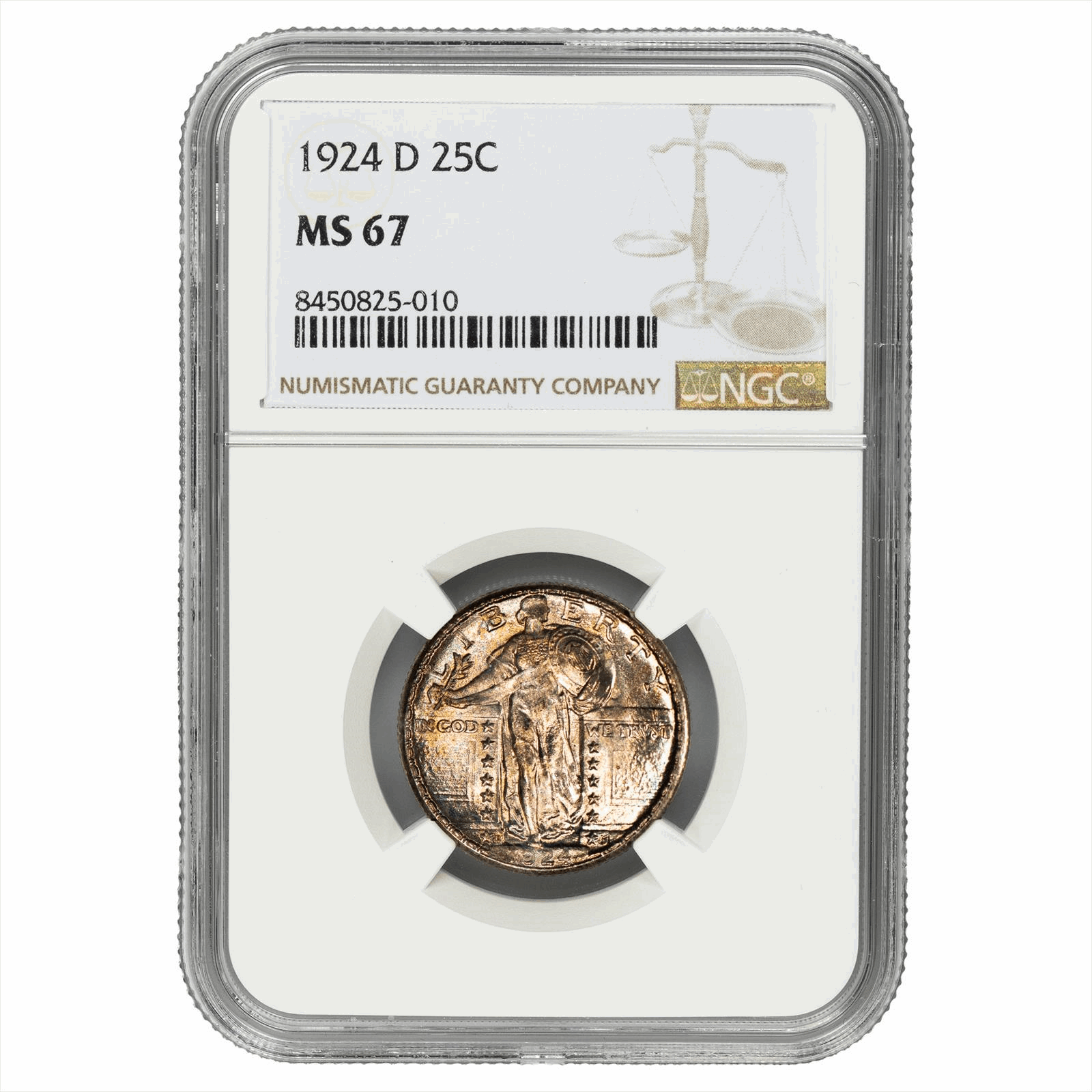 1924 D Standing Liberty Quarter 25C NGC MS 67