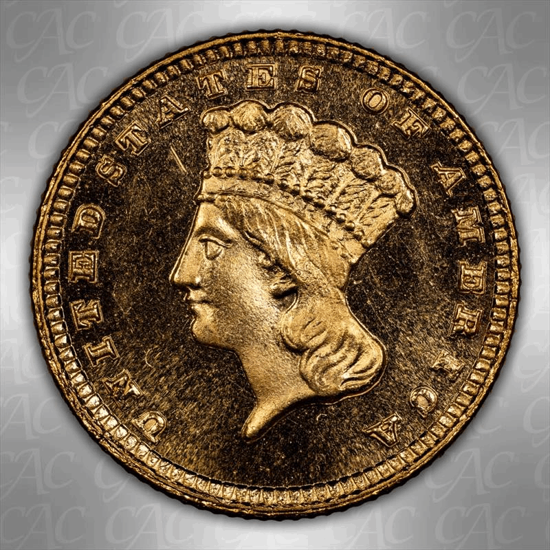 1885 G$1 CACG MS 67 PL 