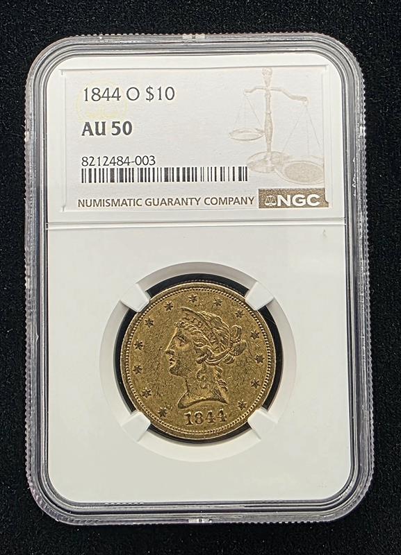 1844-O Liberty Head NGC AU50 