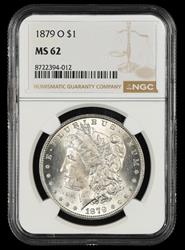 1879 O $1 NGC MS 62