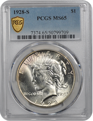 1928-S Peace PCGS MS 65