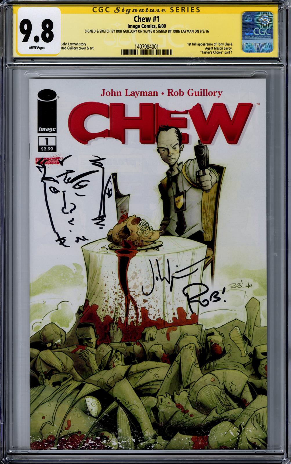 Chew #1 CGC Signature Series 9.8 (Image, 2009) Signed by Rob Guillory & John Layman 