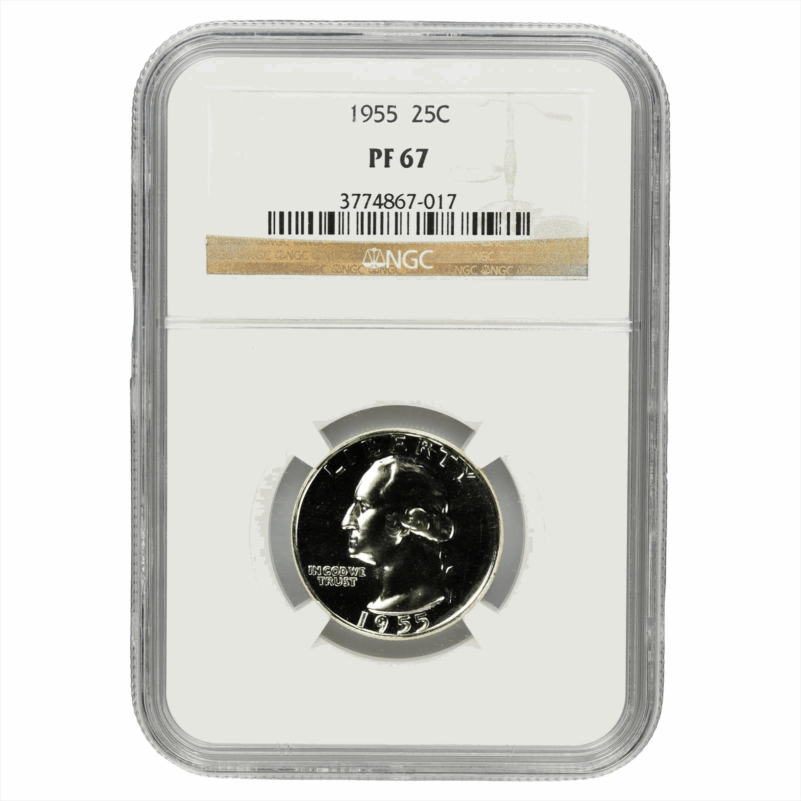 1955 Washington Quarter 25C NGC PR 67