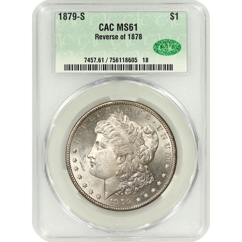 1879-S Morgan Dollar $1 Reverse of 1878  CAC MS61