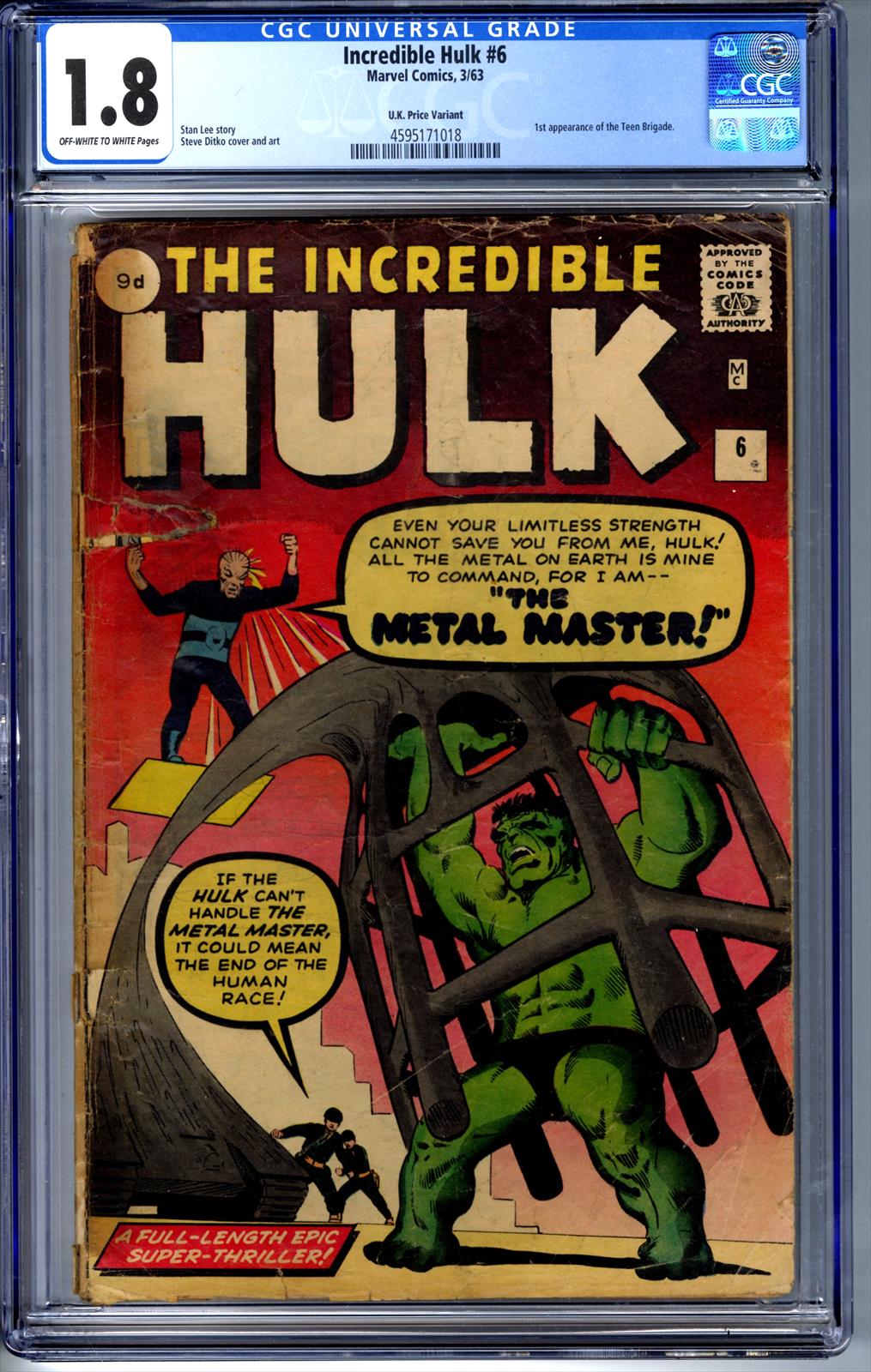 Incredible Hulk #6 CGC 1.8 1.8