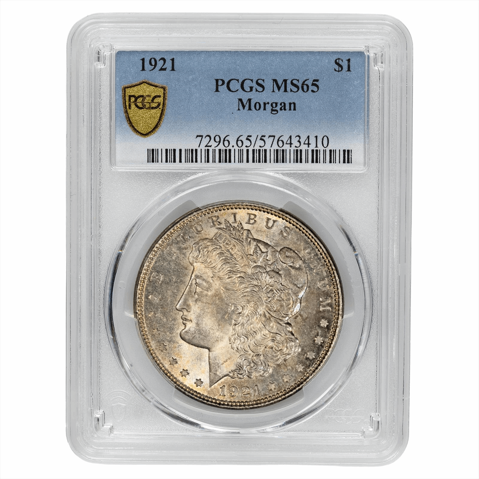 1921 Morgan Silver Dollar $1 PCGS MS 65