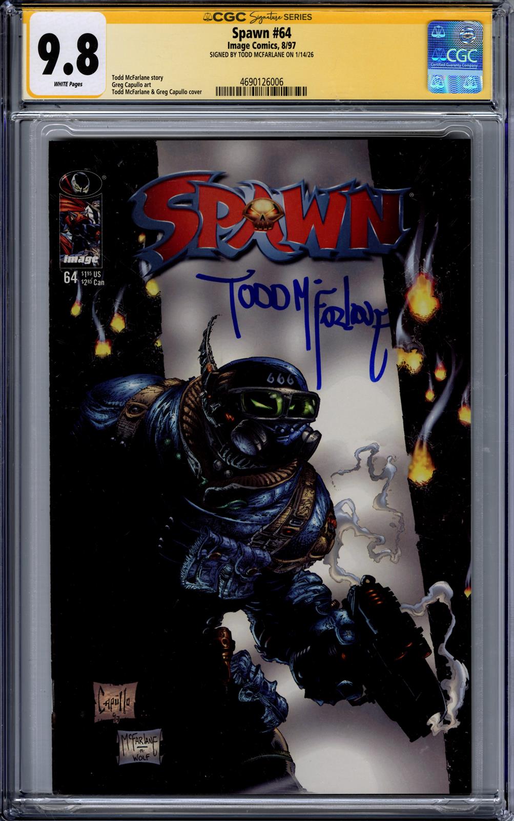 Spawn #64 CGC Signature Series 9.8 (Image, 1997) Signed by Todd McFarlane 