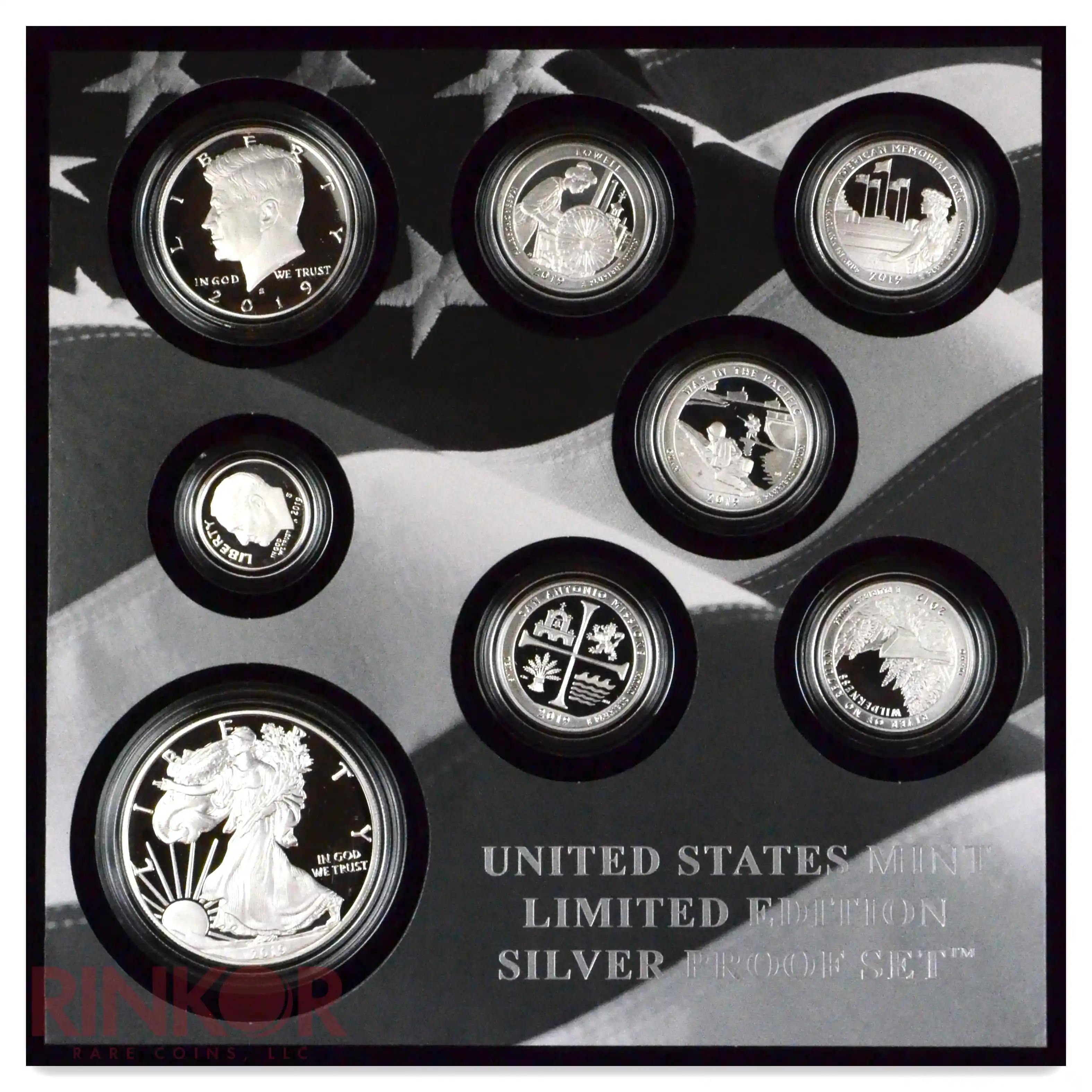 2019-S Limited Edition 8-Coin Silver Proof Set Box and CoA