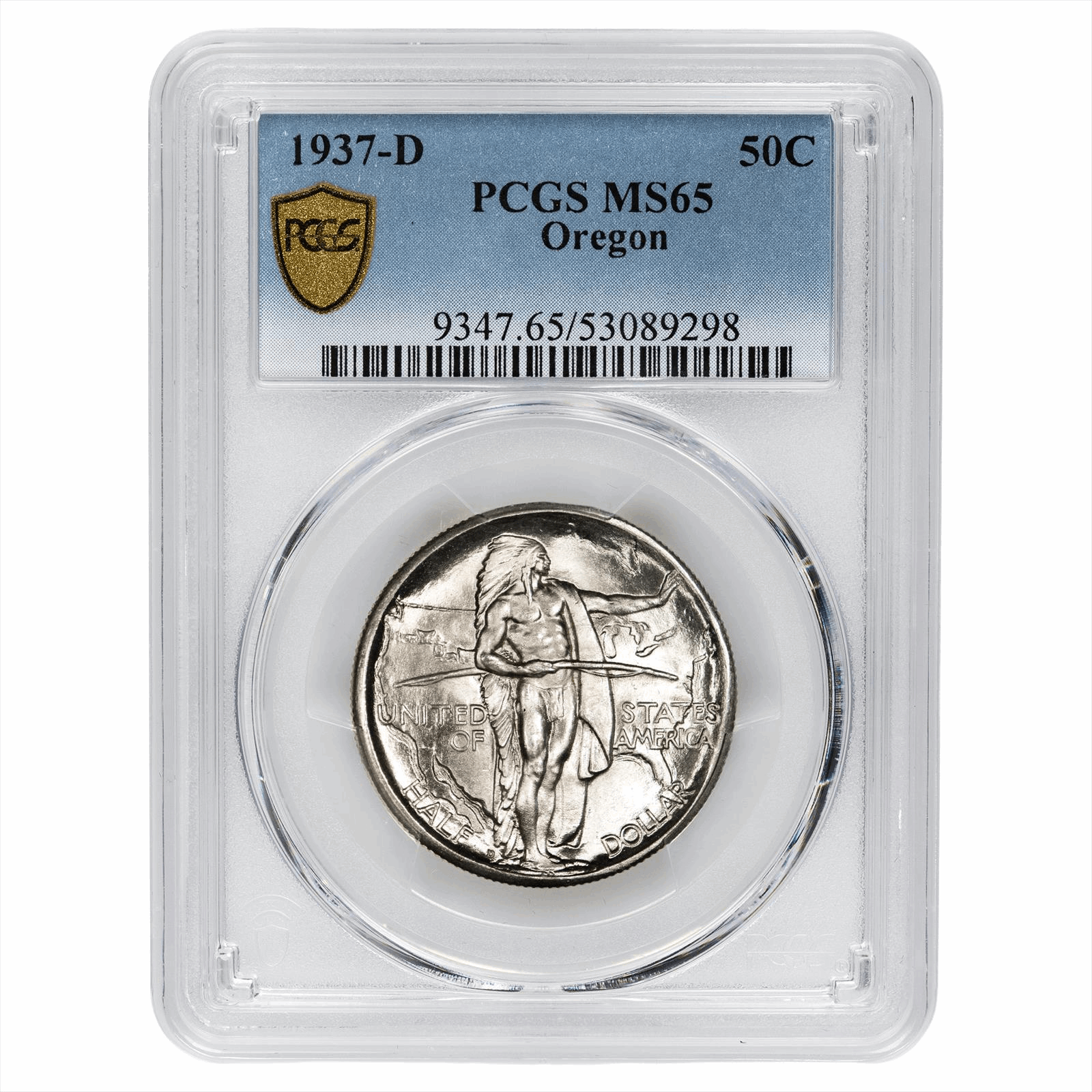 1937-D Oregon Commemorative Half Dollar 50C PCGS MS 65