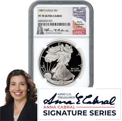 1989-S Silver American Eagle NGC - Anna Cabral