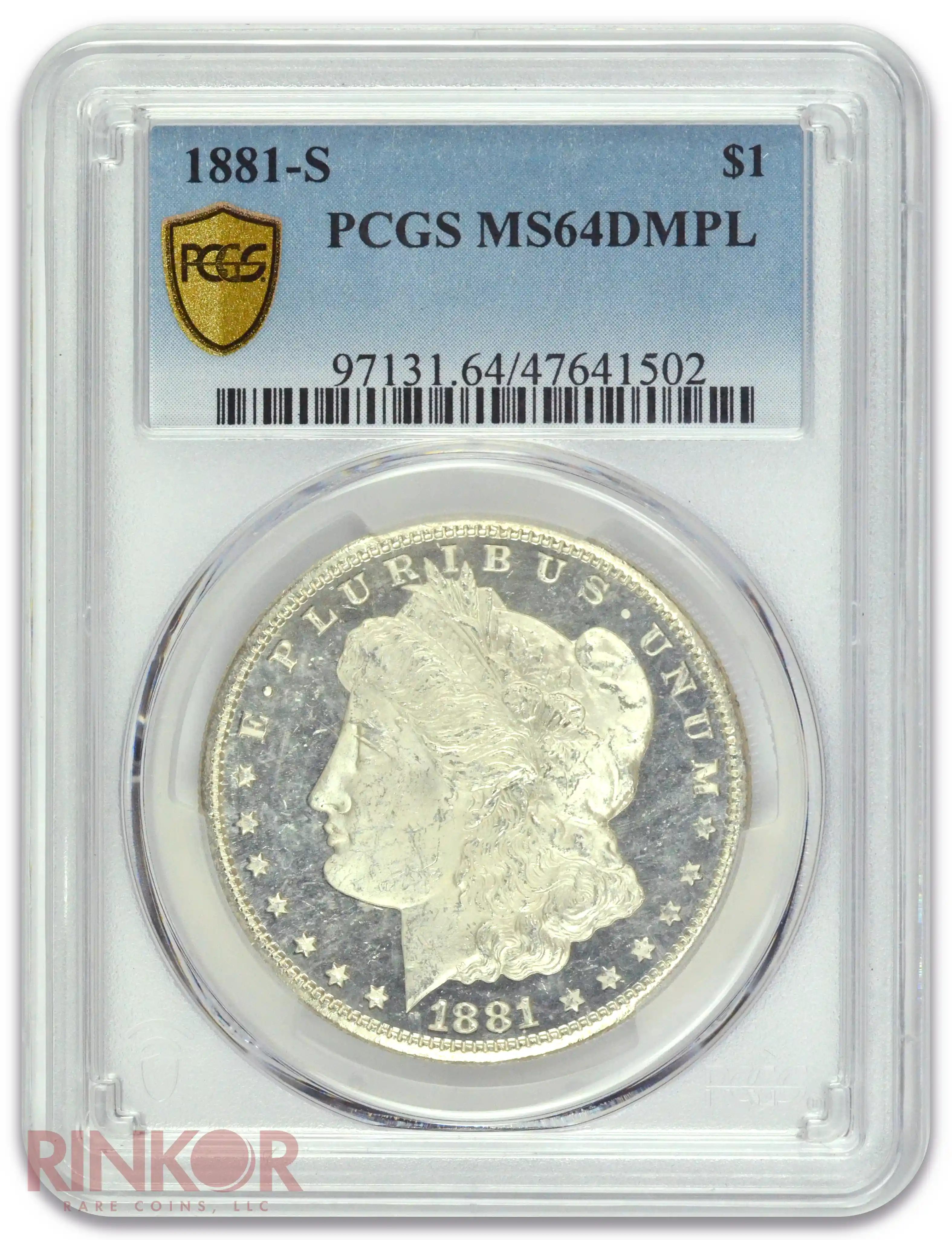 1881-S $1 Morgan Dollar PCGS MS 64 DMPL