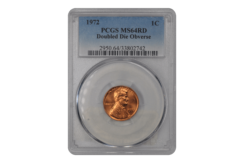 1972 1C Doubled Die Obverse Lincoln Cent (Modern) - Type 3 Memorial Reverse (Copper) PCGS RD #3608-4 MS64