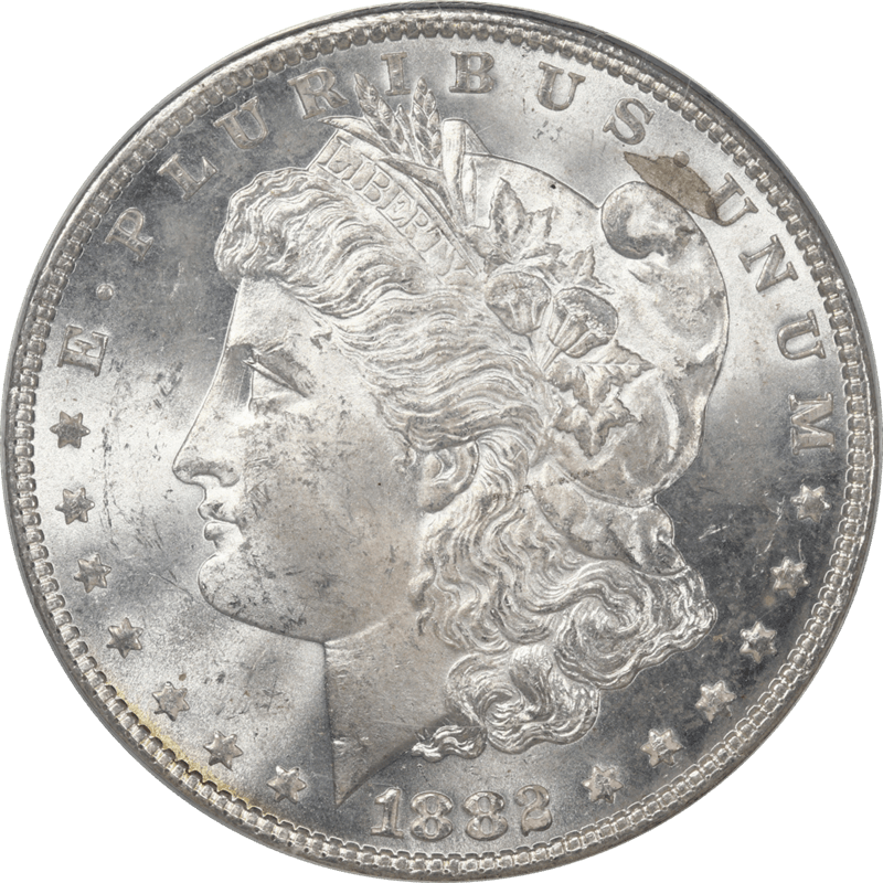 1882-P Morgan Silver Dollar, PCGS MS63 Old Green Tag Holder and White