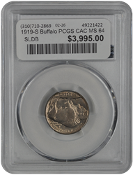 1919-S Buffalo PCGS CAC MS 64