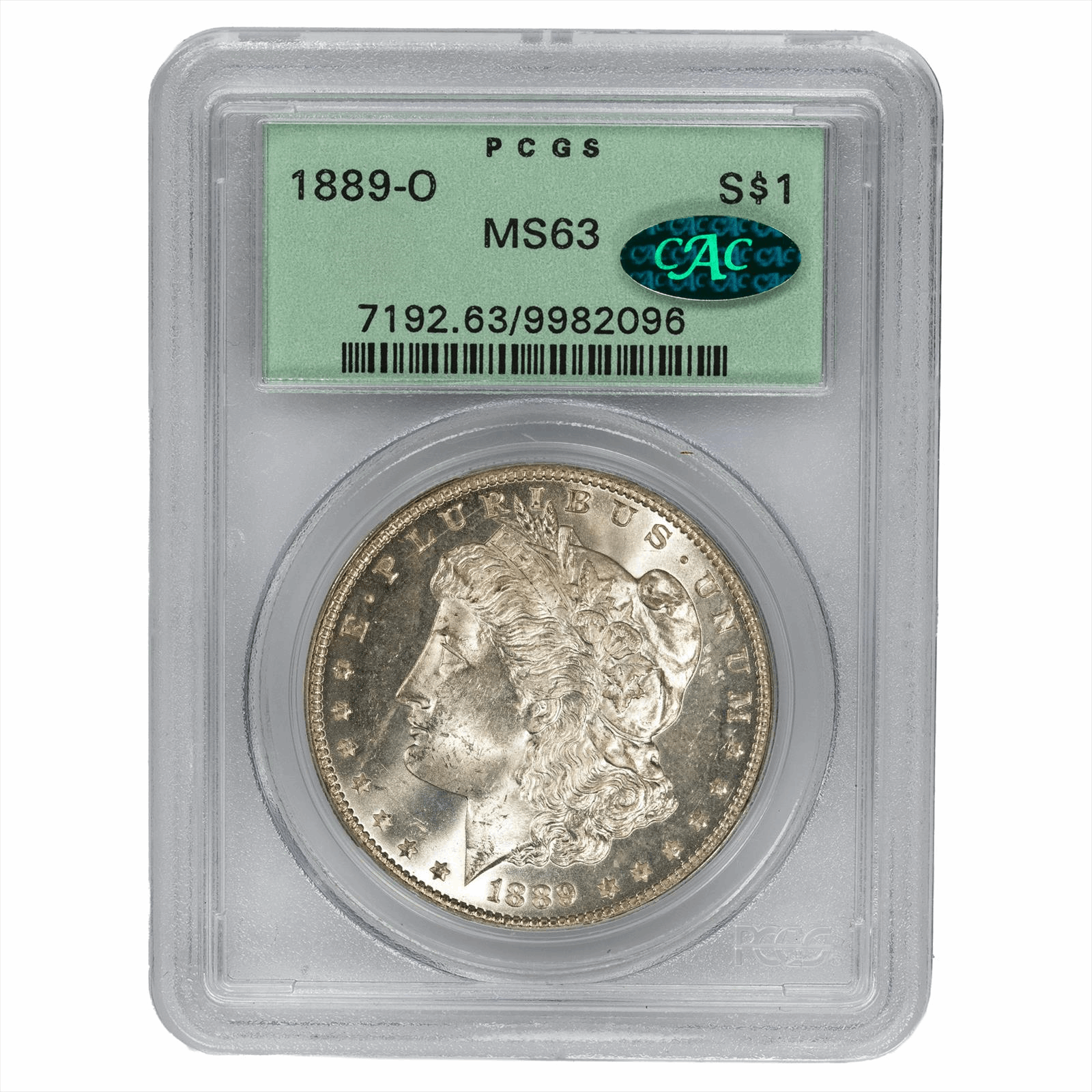 1889-O Morgan Silver Dollar $1 PCGS MS 63 CAC