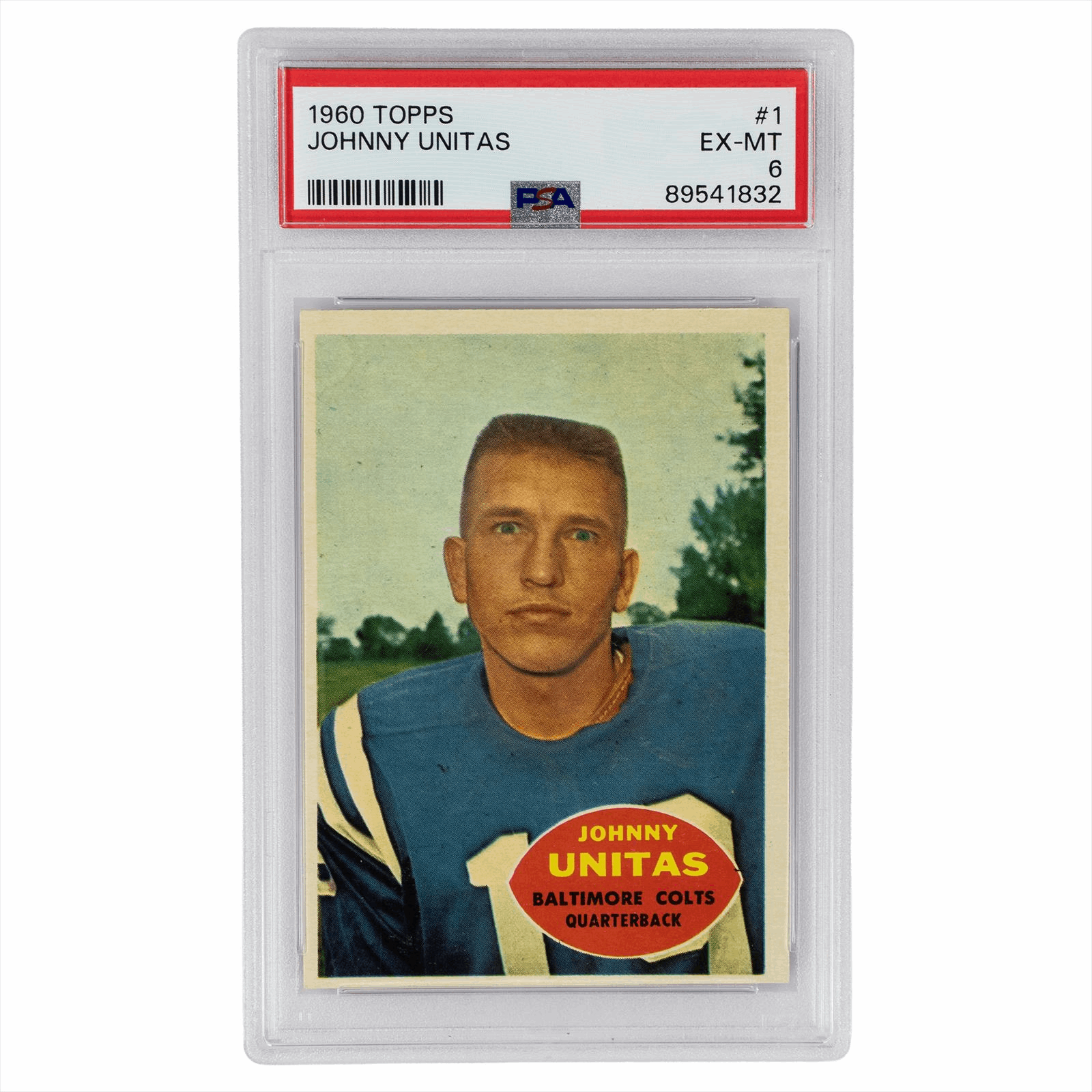 1960 Topps Johnny Unitas #1 PSA EX-MT 6 Cert #89541832