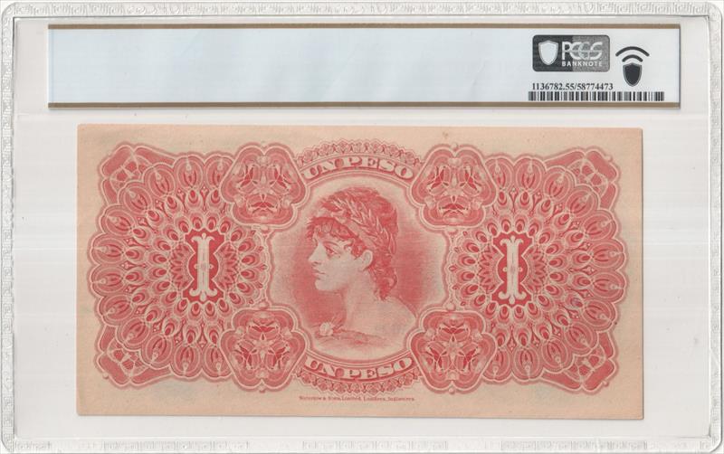 1920 Guatemala 1 Peso S101b PCGS AU55 Sanchez Coleccion 