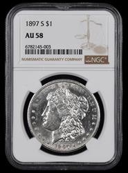 1897 S $1 NGC AU58 AU58