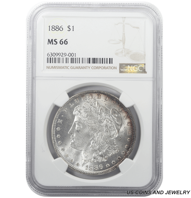 1886-P Morgan Silver Dollar, NGC MS 66 - Nice Coin