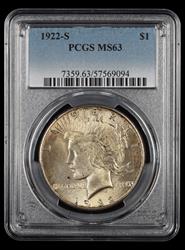 1922-S $1 PCGS MS63