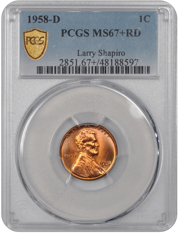 1958-D Lincoln PCGS RD 67+