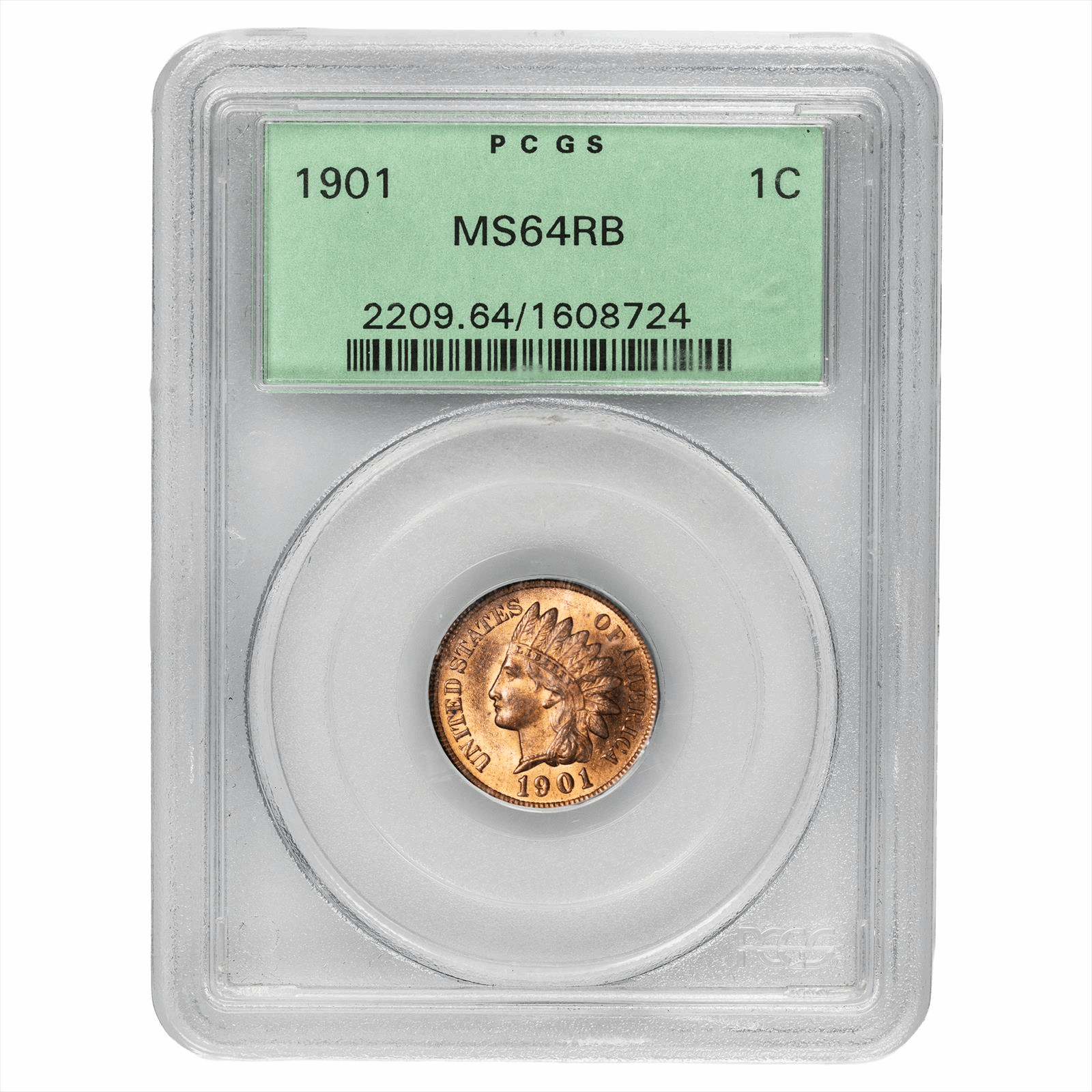 1901 Indian Head Cent 1C PCGS MS 64 RB