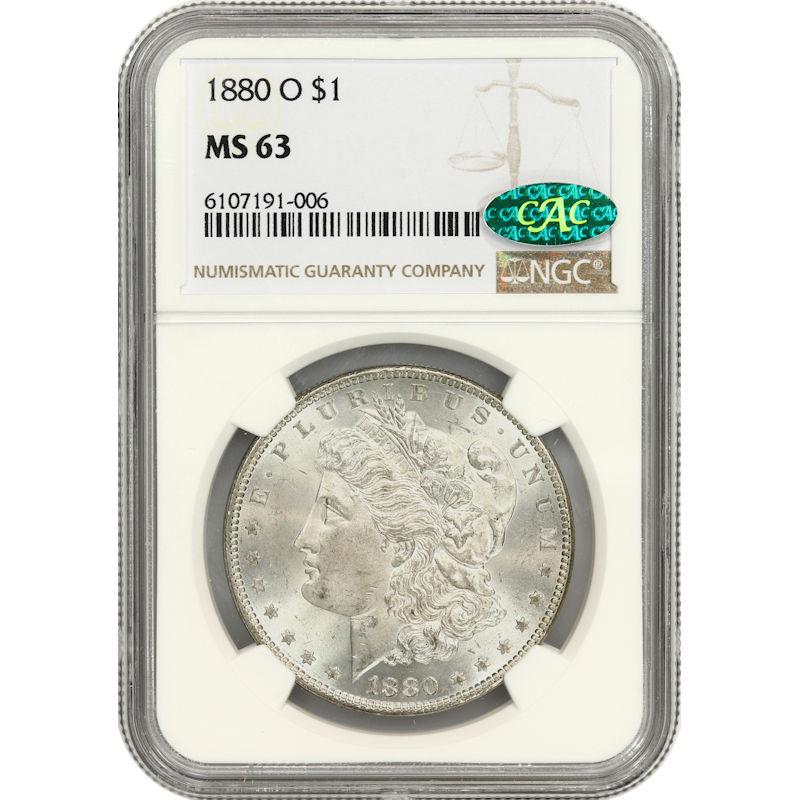 1880-O Morgan Dollar $1 NGC CAC MS63