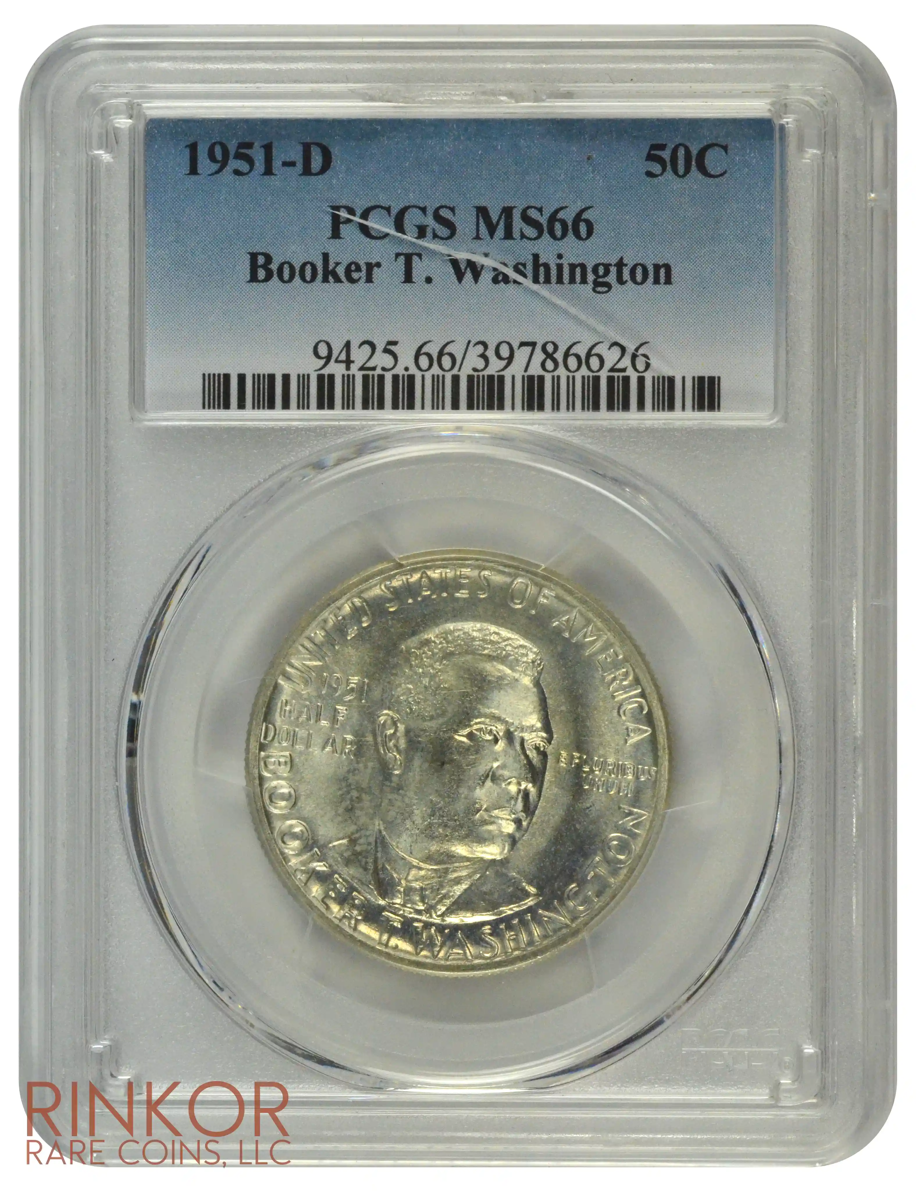 1951-D Booker T. Washington Commemorative Half Dollar PCGS MS 66
