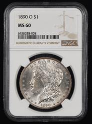 1890 O $1 NGC MS 60