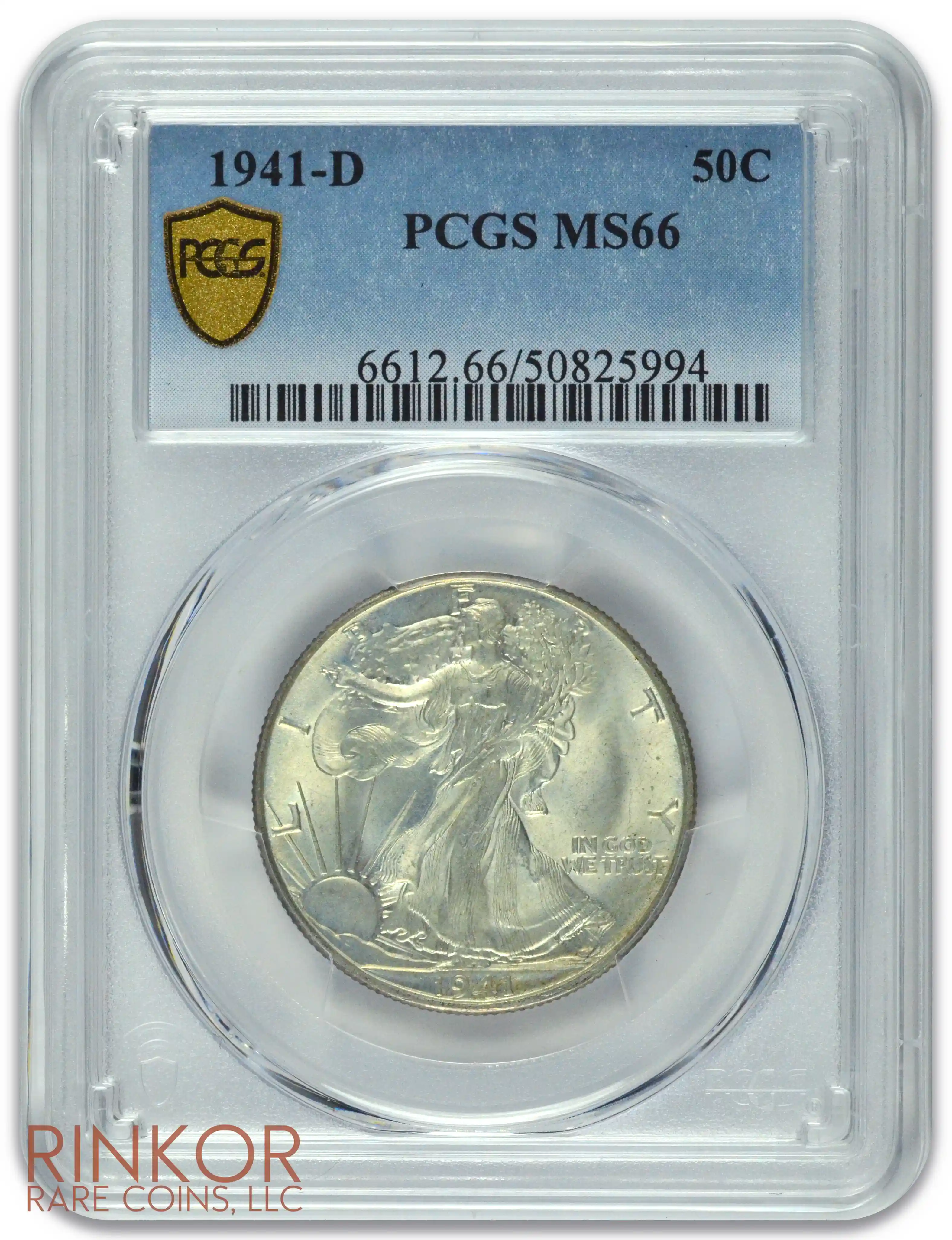 1941-D Walking Liberty Half Dollar PCGS MS 66