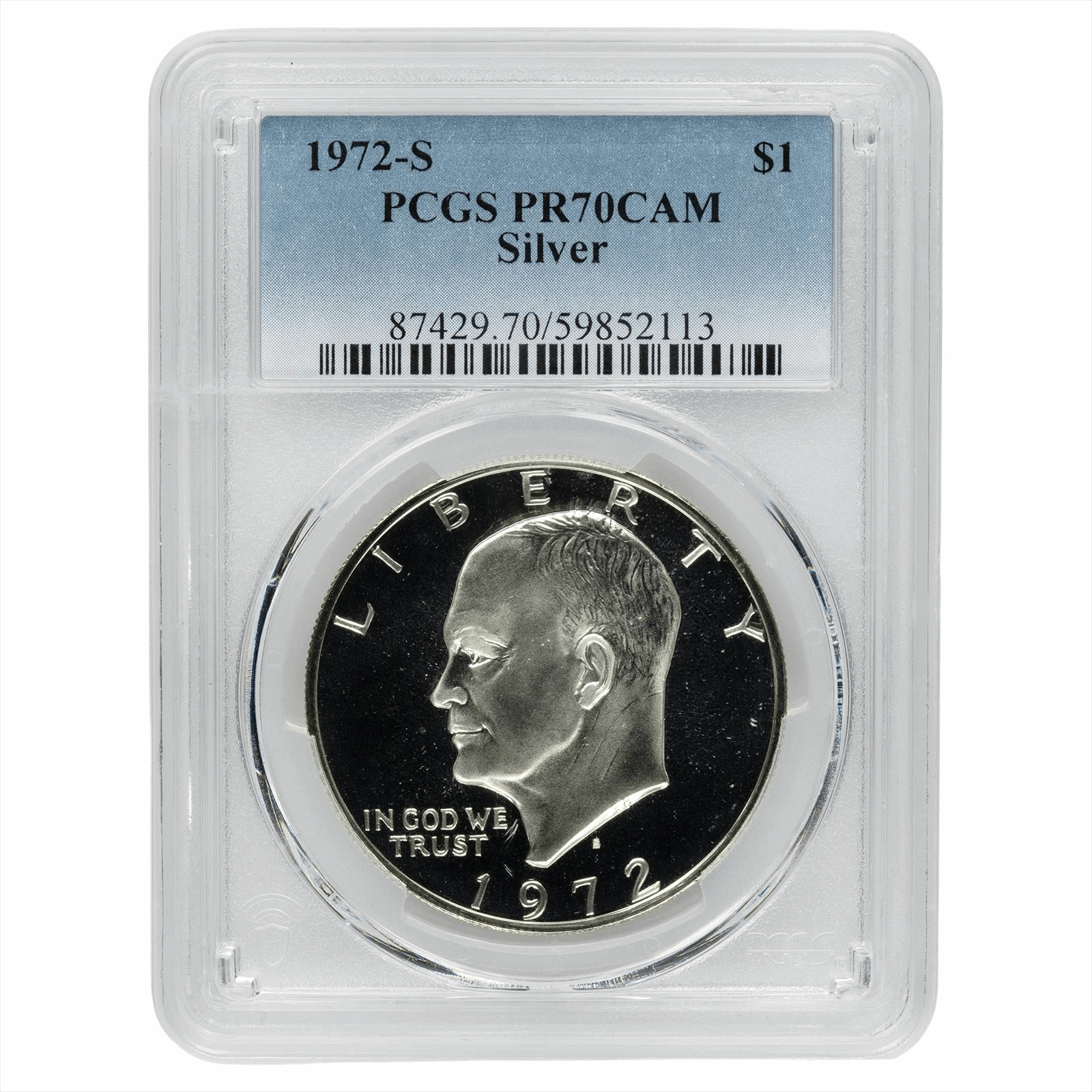 1972-S Silver Eisenhower Dollar $1 PCGS PR 70 CAM
