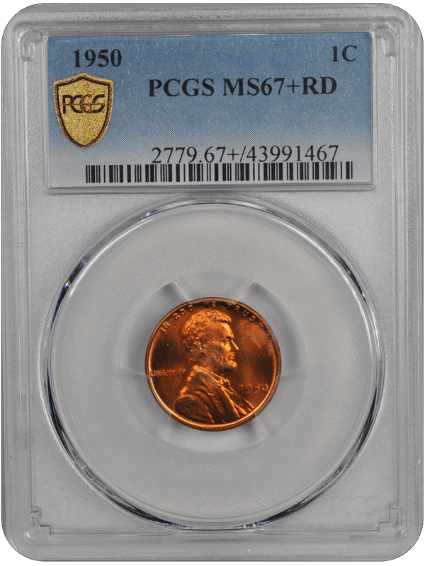 1950 Lincoln PCGS RD 67+